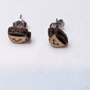 Coffee Cup Espresso Stud Earrings